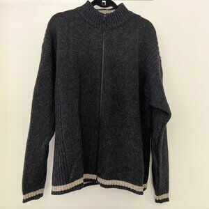 Woolrich Cardigan Chunky Knit Men's XL Lambswool Preppy Academia University Zip